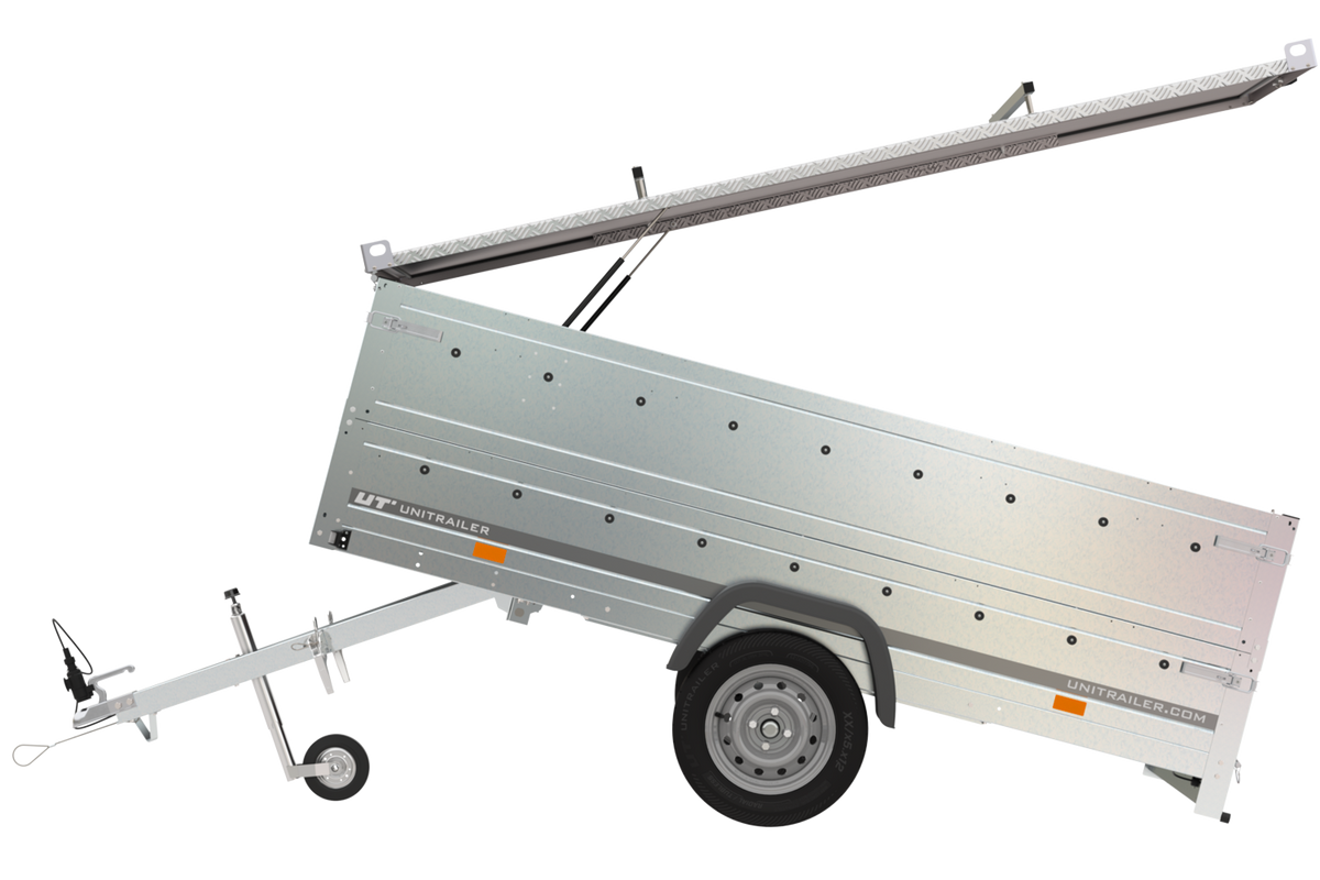 Leichtanhänger mit Plane Garden Trailer 264 KIPP, Seitenwände und Stützrad