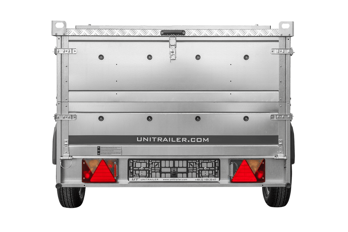 Single-axle trailer 230x125 UNITRAILER GARDEN 230 KIPP with BIS side walls and aluminum cover
