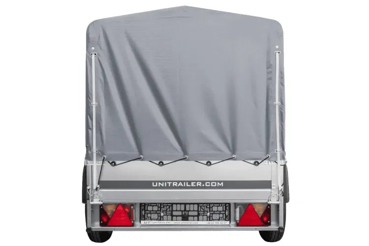 PKW-Anhänger Garden Trailer 200 KIPP 200 x 106 cm mit Hochplane, Spriegel und Stützrad Gesamtgewicht 500 kg
