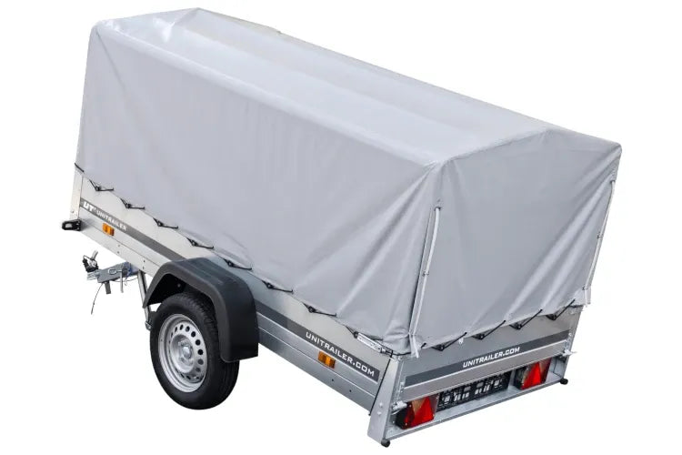 Straßenanhänger mit Hochplane, Spriegel H-800 und Stützrad 230x125 Garden Trailer 230 KIPP
