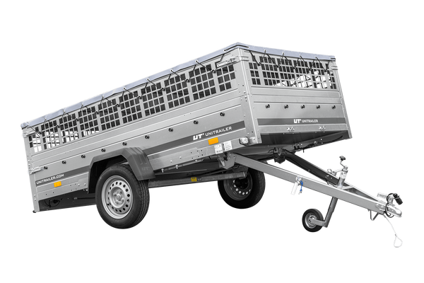 Remorque légère 264x150 UNITRAILER GARDEN 265 KIPP avec ridelles grillagées, châssis H-0 et bâche grise