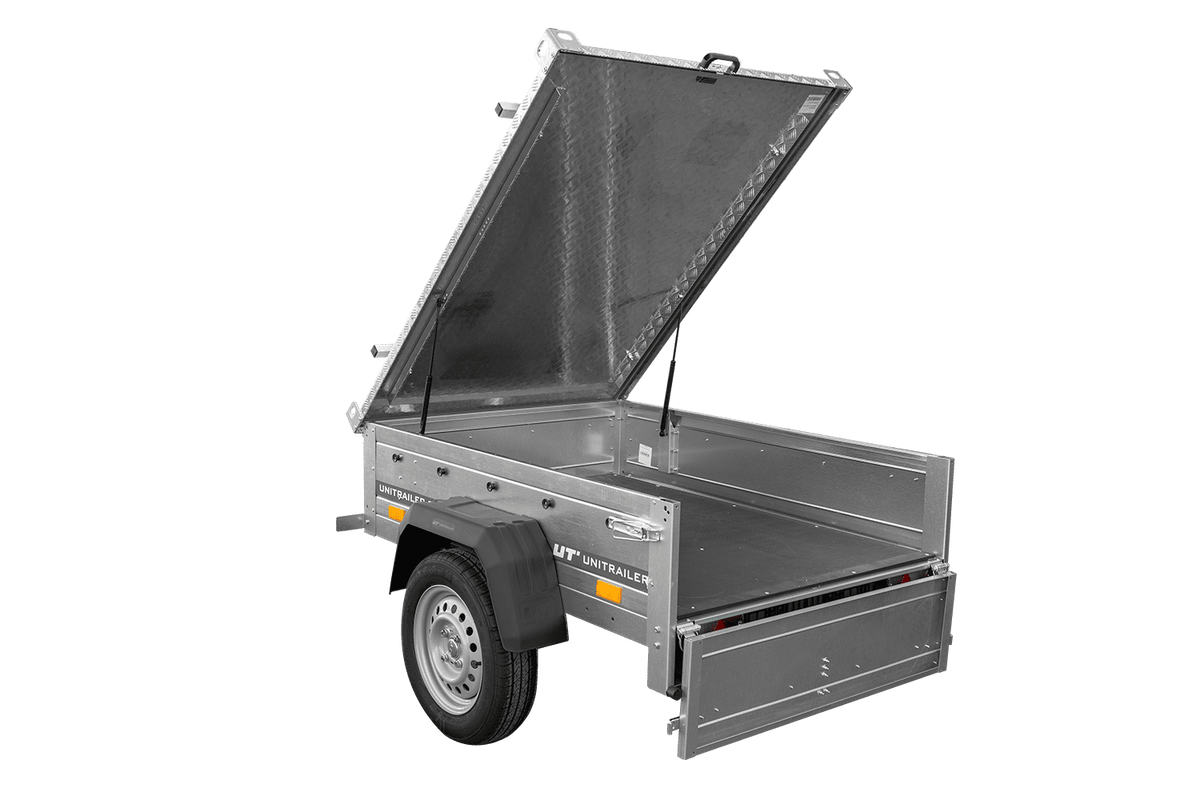 Einachsanhänger 750 kg zul. Gesamtgewicht 150x106 Garden Trailer 150 KIPP mit Aluminiumhaube