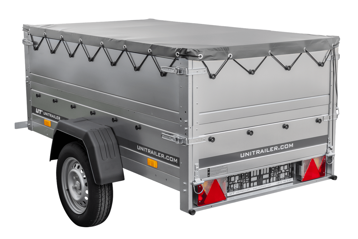 Neuer Anhänger 200x106 mit Flachplane, Bordwandaufsätzen und Stützrad – Garden Trailer 200 KIPP