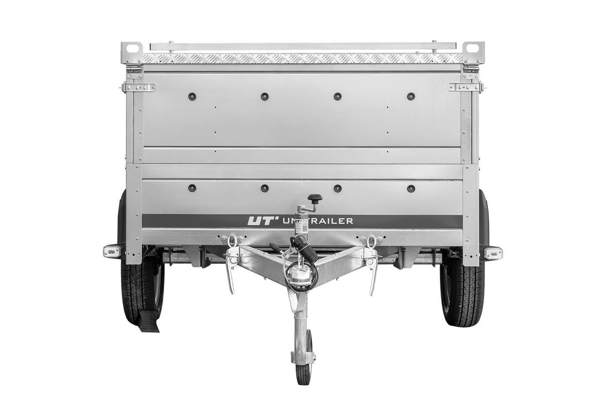 Single-axle trailer 230x125 UNITRAILER GARDEN 230 KIPP with BIS side walls and aluminum cover