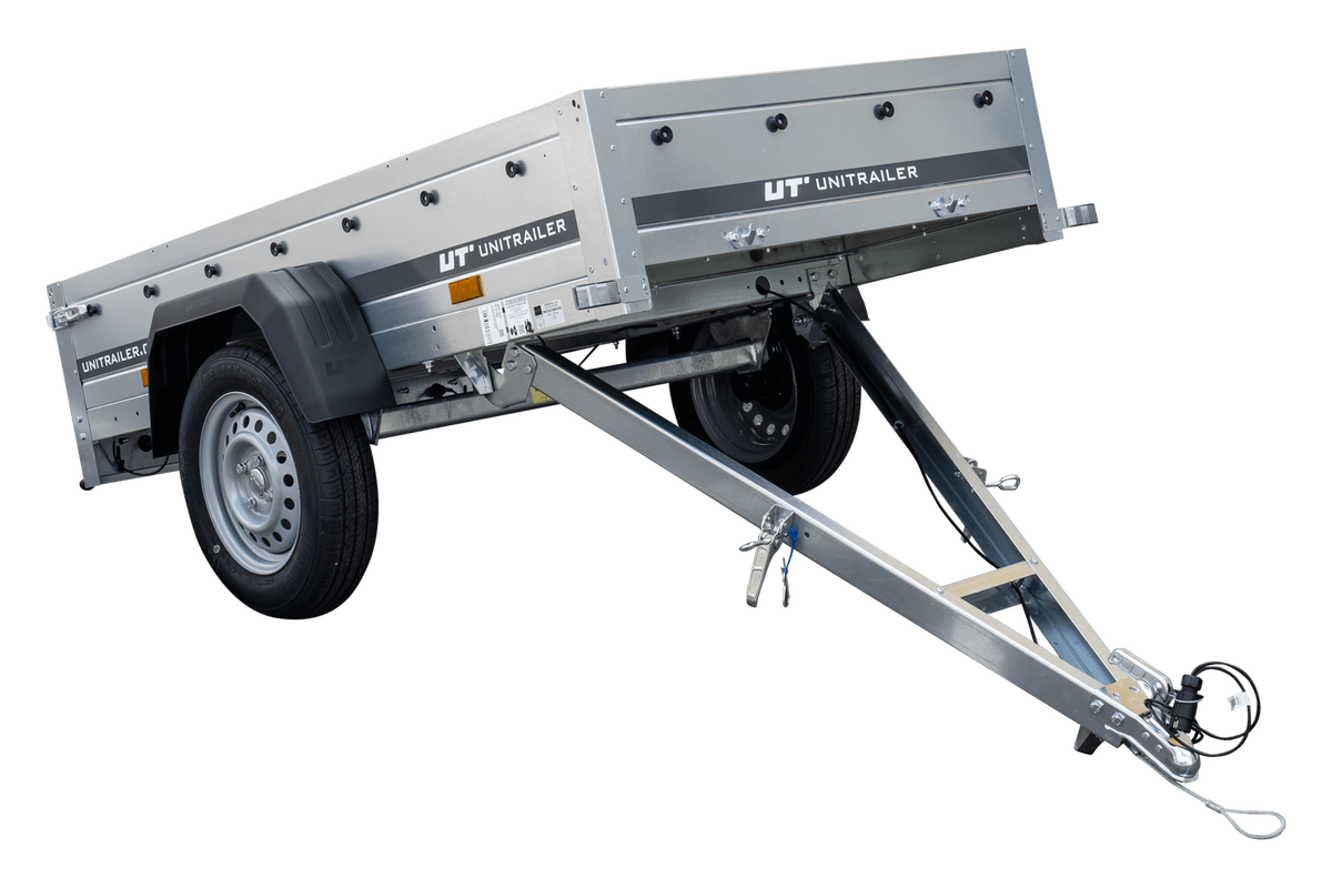 Neuer Anhänger 200x106 mit Flachplane, Bordwandaufsätzen und Stützrad – Garden Trailer 200 KIPP