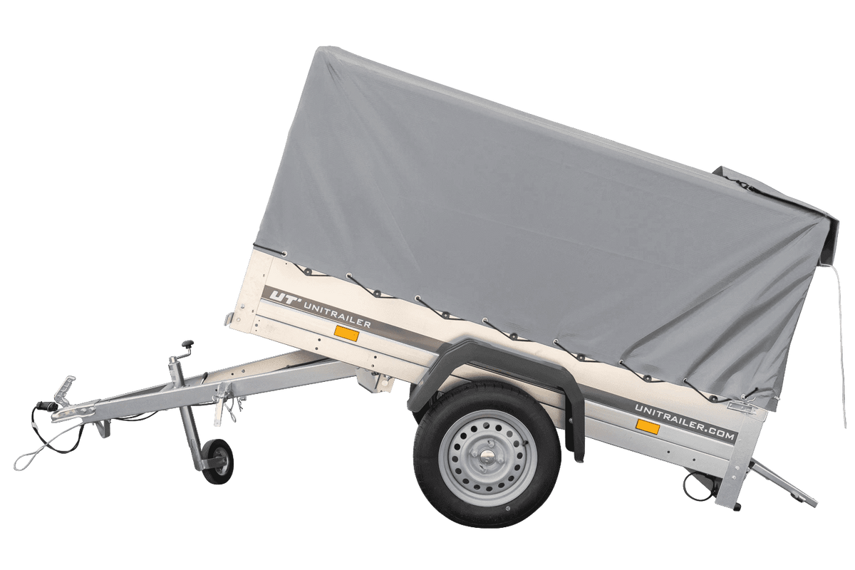 PKW-Anhänger Garden Trailer 200 KIPP 200 x 106 cm mit Hochplane, Spriegel und Stützrad Gesamtgewicht 500 kg