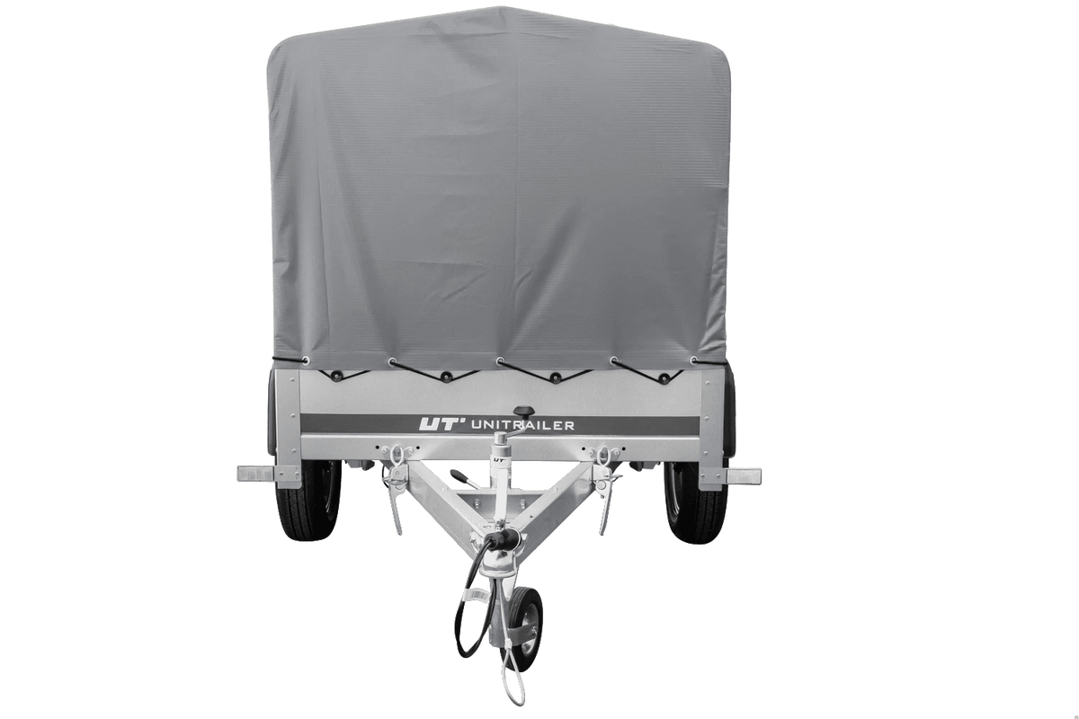 PKW-Anhänger Garden Trailer 200 KIPP 200 x 106 cm mit Hochplane, Spriegel und Stützrad Gesamtgewicht 500 kg
