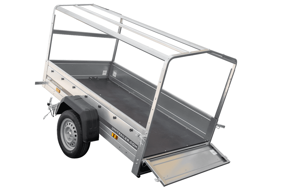 PKW-Anhänger Garden Trailer 200 KIPP 200 x 106 cm mit Hochplane, Spriegel und Stützrad Gesamtgewicht 500 kg