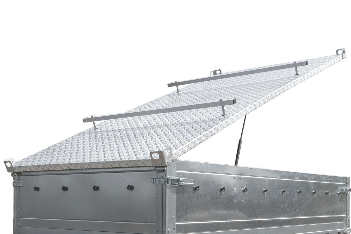Single-axle trailer 230x125 UNITRAILER GARDEN 230 KIPP with BIS side walls and aluminum cover