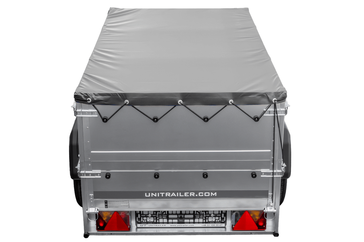 Neuer Anhänger 200x106 mit Flachplane, Bordwandaufsätzen und Stützrad – Garden Trailer 200 KIPP