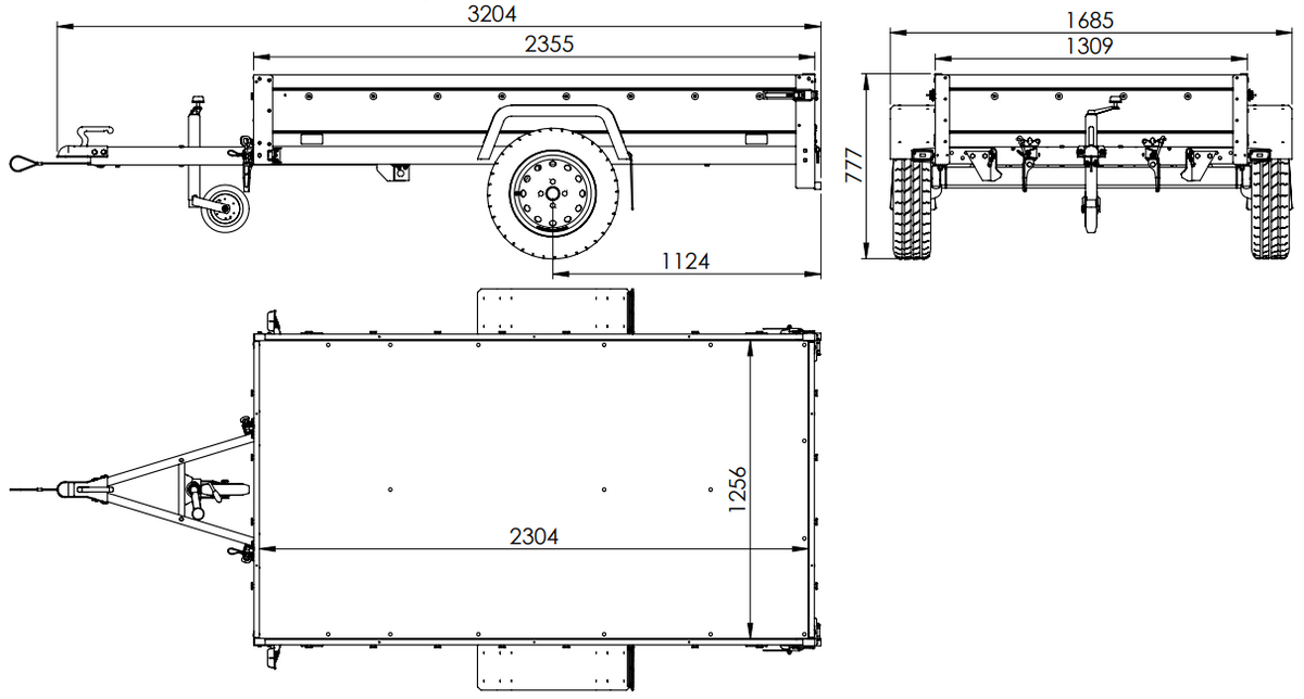 Anhänger 230 x 125 cm Garden Trailer 230 KIPP