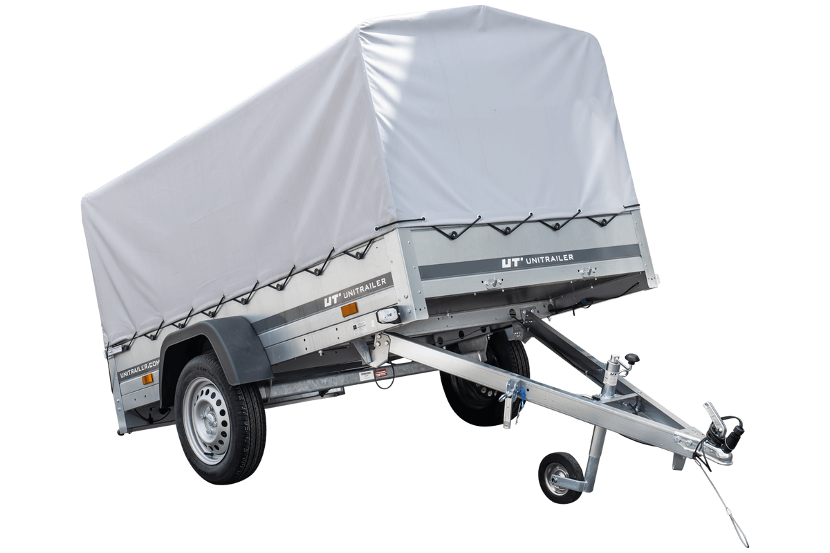 Straßenanhänger mit Hochplane, Spriegel H-800 und Stützrad 230x125 Garden Trailer 230 KIPP