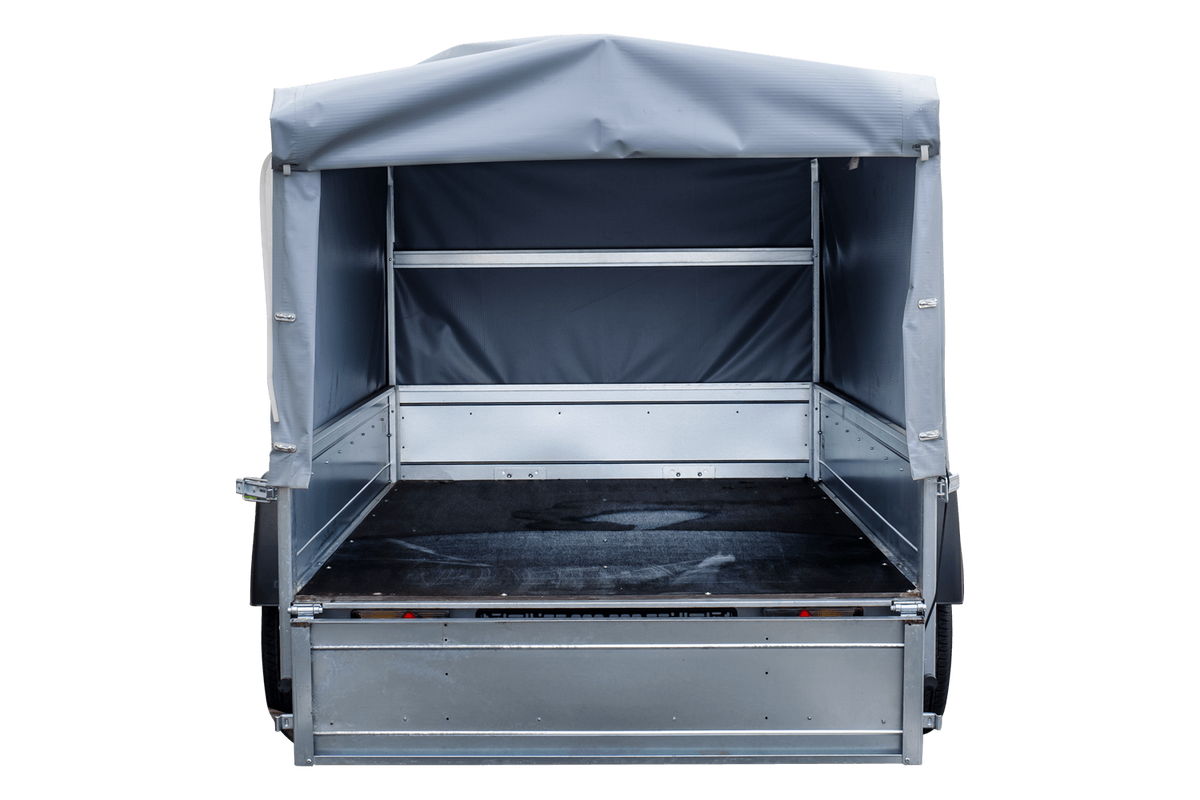 Straßenanhänger mit Hochplane, Spriegel H-800 und Stützrad 230x125 Garden Trailer 230 KIPP