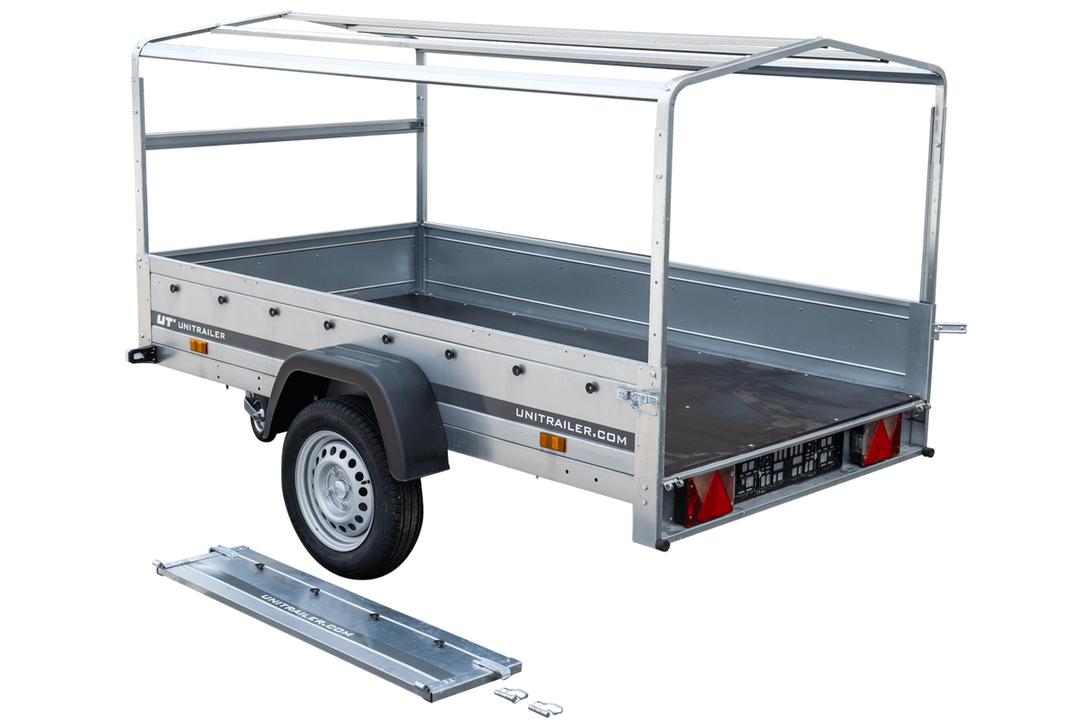 Straßenanhänger mit Hochplane, Spriegel H-800 und Stützrad 230x125 Garden Trailer 230 KIPP