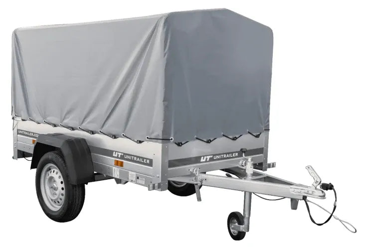 Remorque automobile Garden Trailer 200 KIPP 200 x 106 cm avec bâche haute, arceau et roue jockey PTAC 500 kg