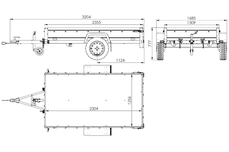 Anhänger 230 x 125 cm Garden Trailer 230 KIPP