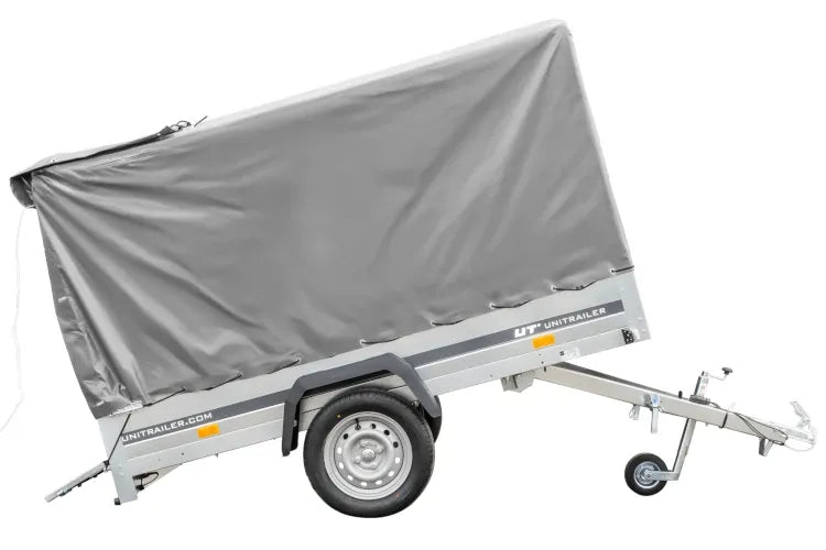 Remorque routière avec bâche haute (110 cm), arceau (110 cm) et roue jockey 230x125 Garden Trailer 230 KIPP